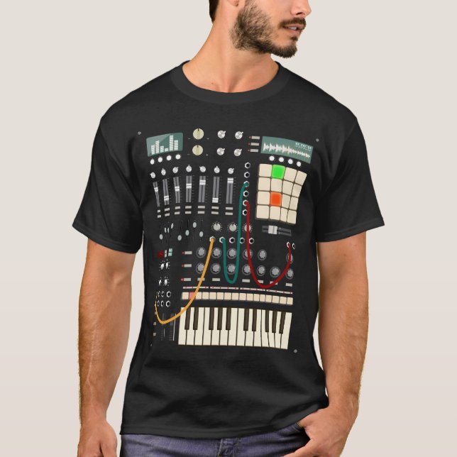 Camiseta Synthesizer E Máquina De Tambor Por Mewzeek T (Frente)