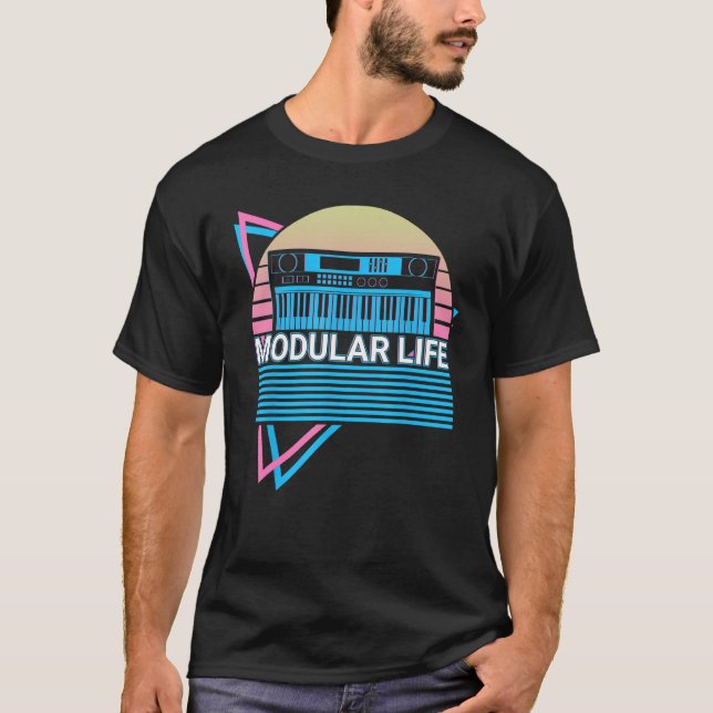 Camiseta Synthesizer Synth Electronic Musician Modular Life (Frente)