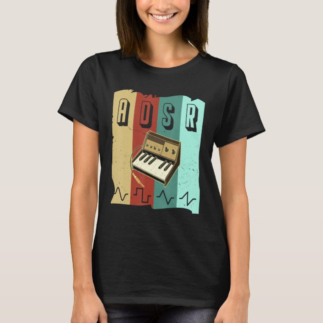 Camiseta Synthesizer Synth Keyboard Electronic Musicians Mo (Frente)