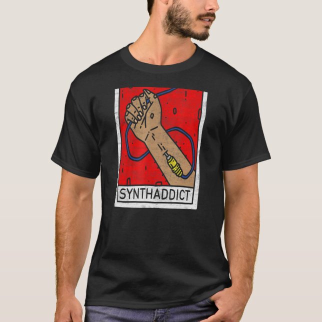 Camiseta Synthesizer Synthaddict Dj Studio Daw Produtor Ana (Frente)