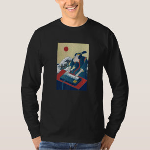 Camiseta Synthesizer Vintage Produtor de Arte Japonês Acid 