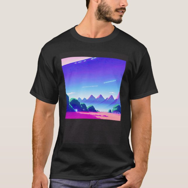 Camiseta Synthwave ultrun retrowave futuresynth sci fi 47 (Frente)