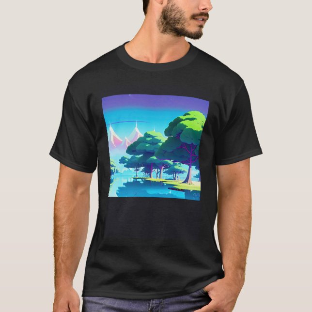 Camiseta Synthwave ultrun retrowave futuresynth sci fi 80 (Frente)