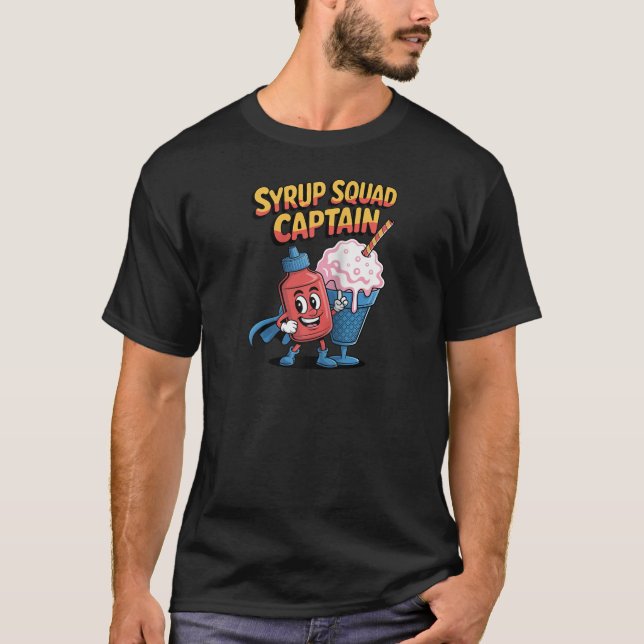 Camiseta Syrup Squad Captain Shaved Ice Summer Foodie Desig (Frente)