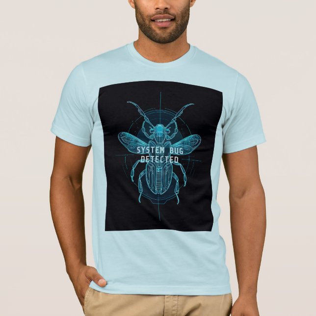 Camiseta System Bug Detected Funny Cybernetic Tech (Frente)