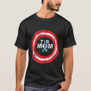 Camiseta T1d Anel de Fita de Consciência da Diabetes da Mãe