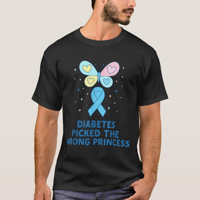 Camiseta T1d Diabetes Warrior Butterfly Princess Diabetes A (Frente)