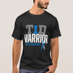 Camiseta T1D Guerreiro Tipo 1 Sensibilização para a diabete