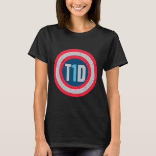 Camiseta T1d Homens com Sensibilização para a Diabetes Tipo