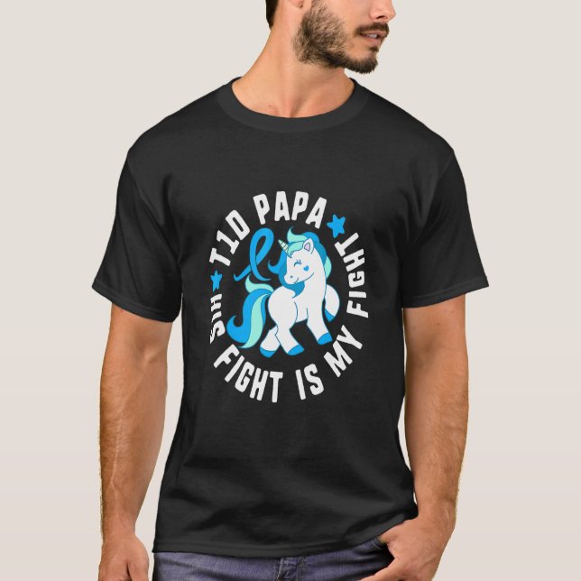 Camiseta T1d Papá Sua Luta É Minha Luta Contra Diabetes T1  (Frente)