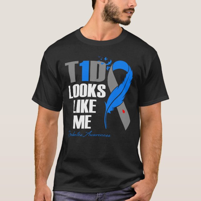 Camiseta T1D Parece Que Eu Apoio Diabetes (Frente)