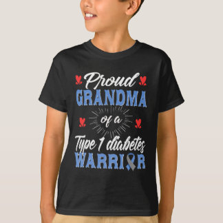 Camiseta T1d Sensibilização contra a vovó orgulhosa Diabete