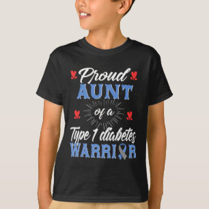 Camiseta T1d Tia Orgulhosa Diabetes Sensibilização Tipo 1 I