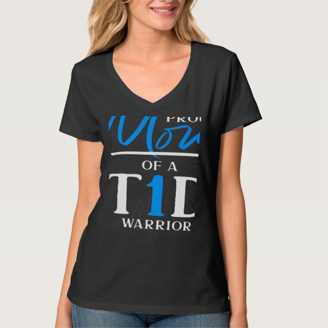 Camiseta T1D Warrior Diabetes Awareness Month Mom Diabetes  (Frente)
