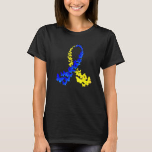 Camiseta T21 Dia Mundial da Síndrome de Down Borboleta Mulh