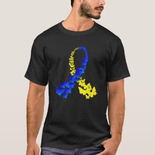 Camiseta T21 Dia Mundial da Síndrome de Down Borboleta Mulh