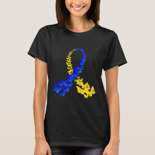 Camiseta T21 Sindroma Mundial de Borboleta para Baixo Dia d