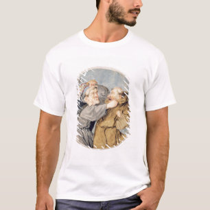 Camiseta T31130 dois monges que lutam, 1690 (w/c, tinta,