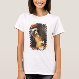 Camiseta T31553 um Cavalier que está em uma janela que