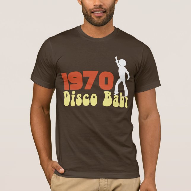 Camiseta T 1970 RETRO gráfico do ANIVERSÁRIO do bebê do (Frente)