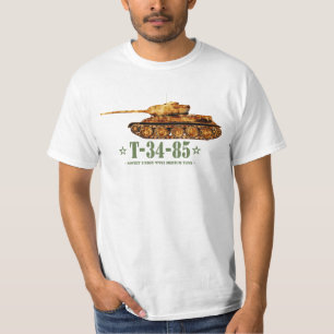 Camiseta T-34-85 Segunda Guerra Mundial Tanque Médio Soviét
