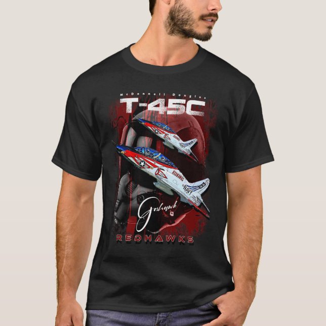 Camiseta T-45C Goshawk Redhawks USAF Marinho Fighterjet (Frente)