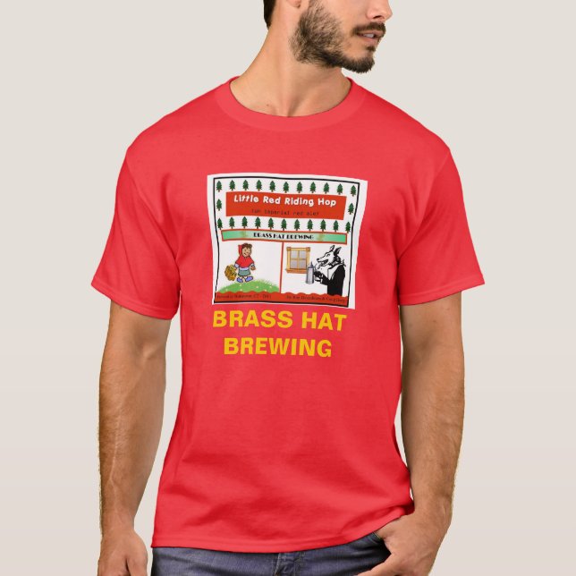 Camiseta T #6 da fabricação de cerveja do chapéu de bronze (Frente)