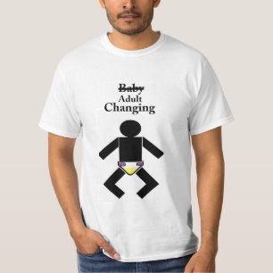 Camiseta T adulto do tempo da mudança do bebê do AB/