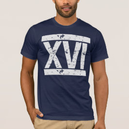 Camiseta T AFLIGIDO do aniversário dos NUMERAIS romanos 16o