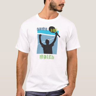 Camiseta T ajustado do tênis do fósforo do jogo