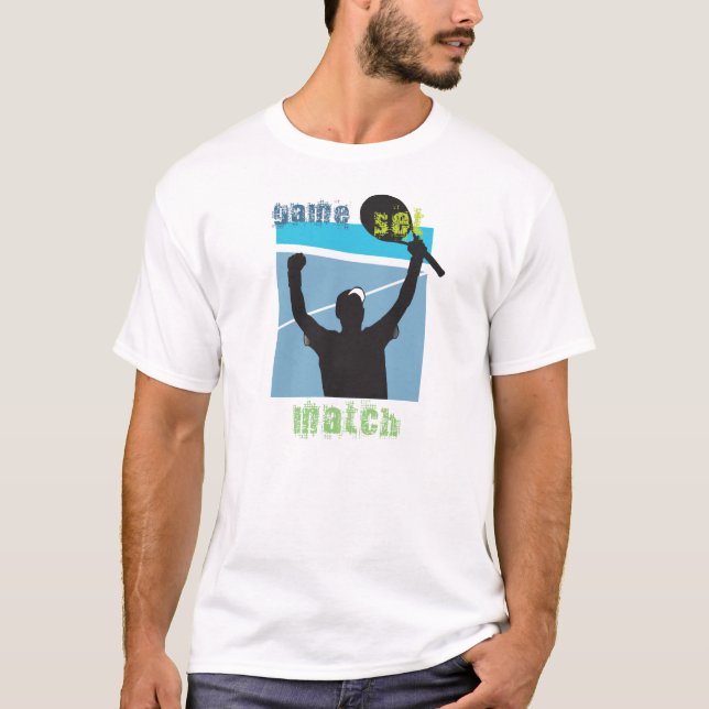 Camiseta T ajustado do tênis do fósforo do jogo (Frente)