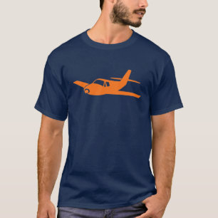 Camiseta T alaranjado simples das caras do avião do marinh