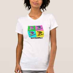 Camiseta T ambarino do branco da asa