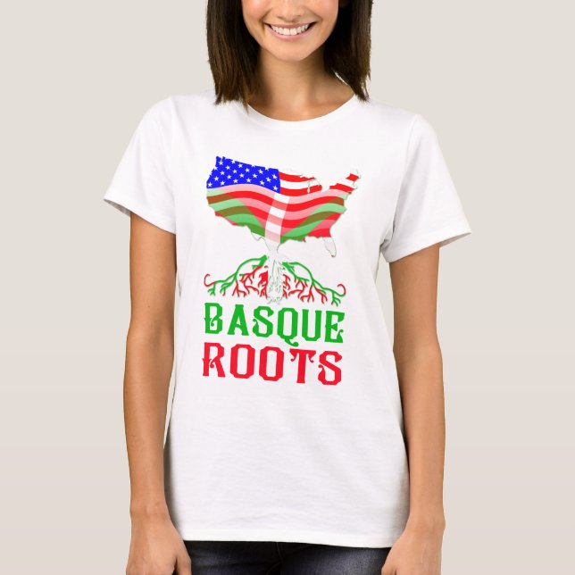 Camiseta T americano Basque das raizes (Frente)