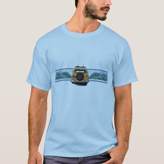 Camiseta T arborizado dos homens da onda (Frente)