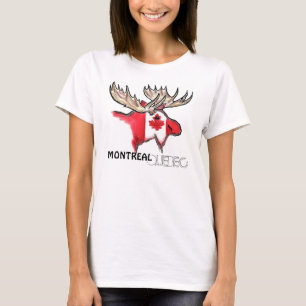 Camiseta T artístico das senhoras dos alces de Montreal
