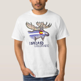 Camiseta T artístico do valor da bandeira dos alces de