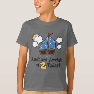 Camiseta T Aweigh do segundo aniversário do veleiro das