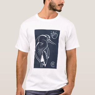 Camiseta T azul da garça-real