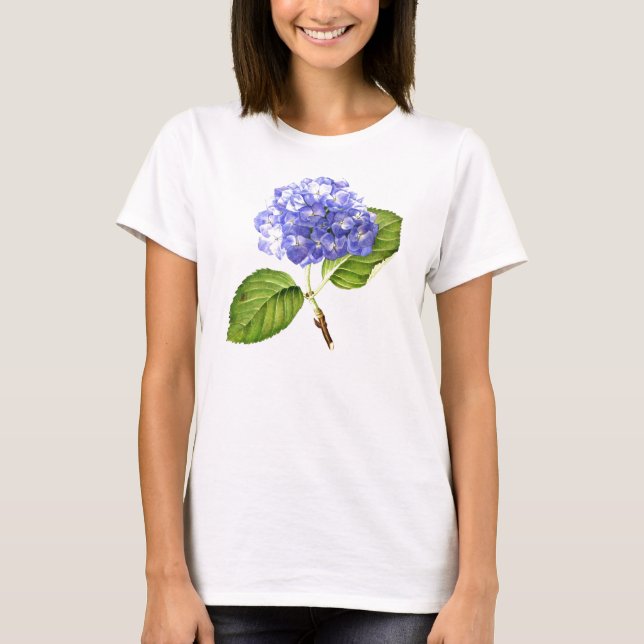 Camiseta T azul do Hydrangea (Frente)
