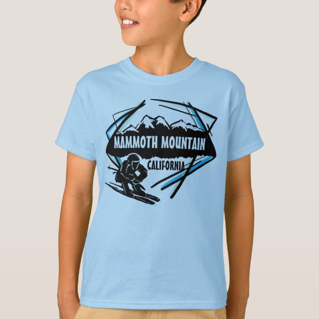 Camiseta T azul dos meninos do esqui de Mammoth Mountain (Frente)