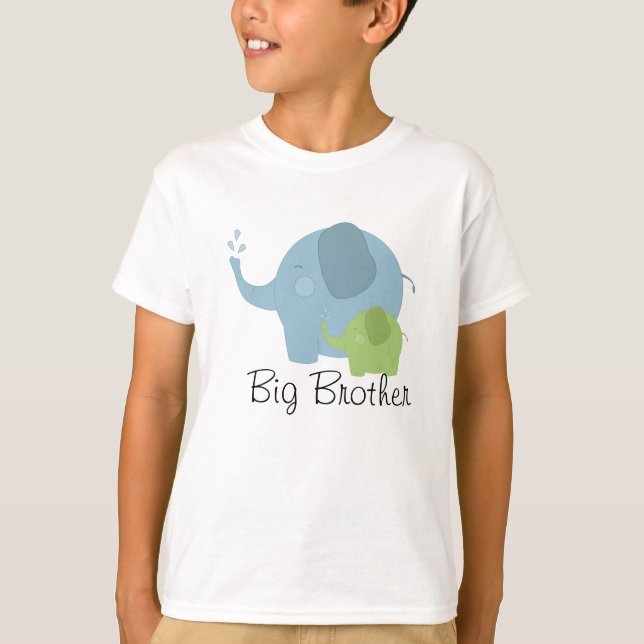 Camiseta T azul e verde do big brother do elefante dos (Frente)