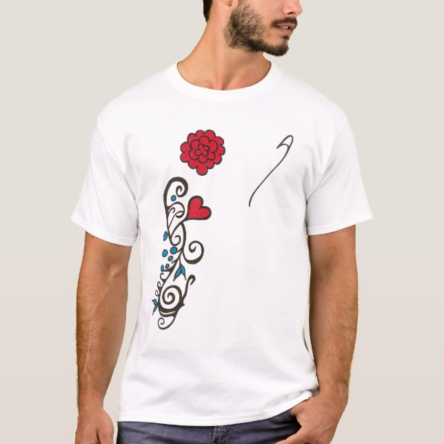 Camiseta T azul/vermelho do começo de Monterey (Frente)