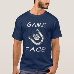 Camiseta T básico da cara do jogo das ferraduras
