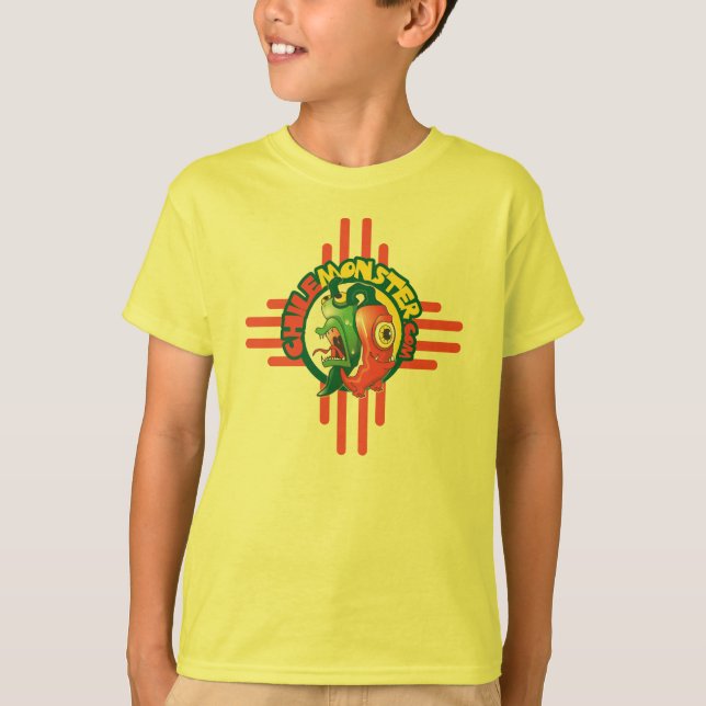 Camiseta T básico do monstro do Chile para miúdos (Frente)