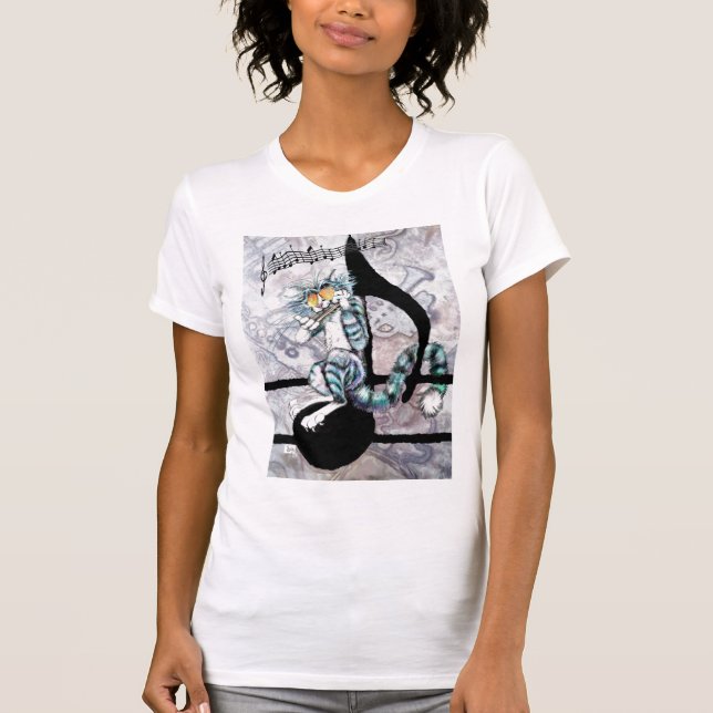 Camiseta T básico na nota do borracho de Bluz "BluzKat" (Frente)