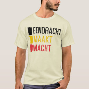 Camiseta T belga da divisa de Eendracht Maakt Macht,