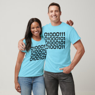 Camiseta T BINÁRIO do gráfico do DIVERTIMENTO do geek