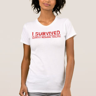 Camiseta T boliviano dos sobreviventes da estrada da morte