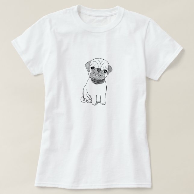 Camiseta T bonito do gráfico do cão de filhote de cachorro (Frente do Design)